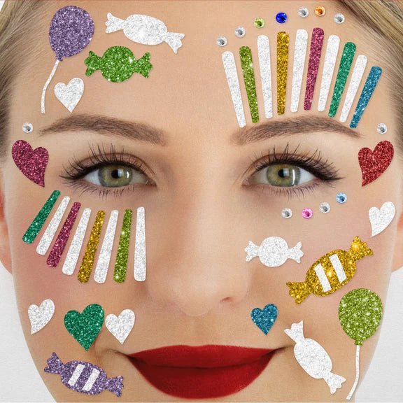 Regenboog Gezicht Stickers Clown van VDV Benefit koop je bij Partywinkel