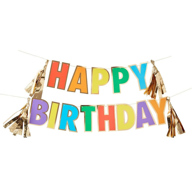 Regenboog Happy Birthday Letterslinger 3m van Ginger Ray koop je bij Partywinkel