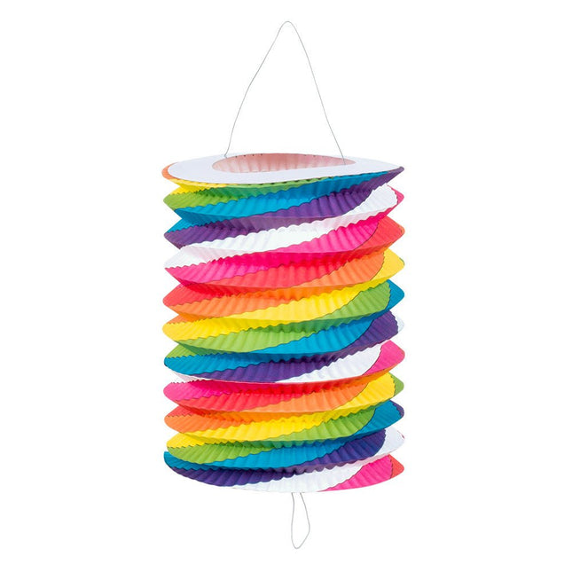 Regenboog Lampionnen Trek 16cm 12st van Boland koop je bij Partywinkel