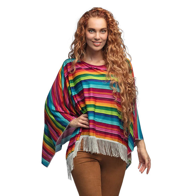 Regenboog Poncho - Partywinkel - 8712026544278