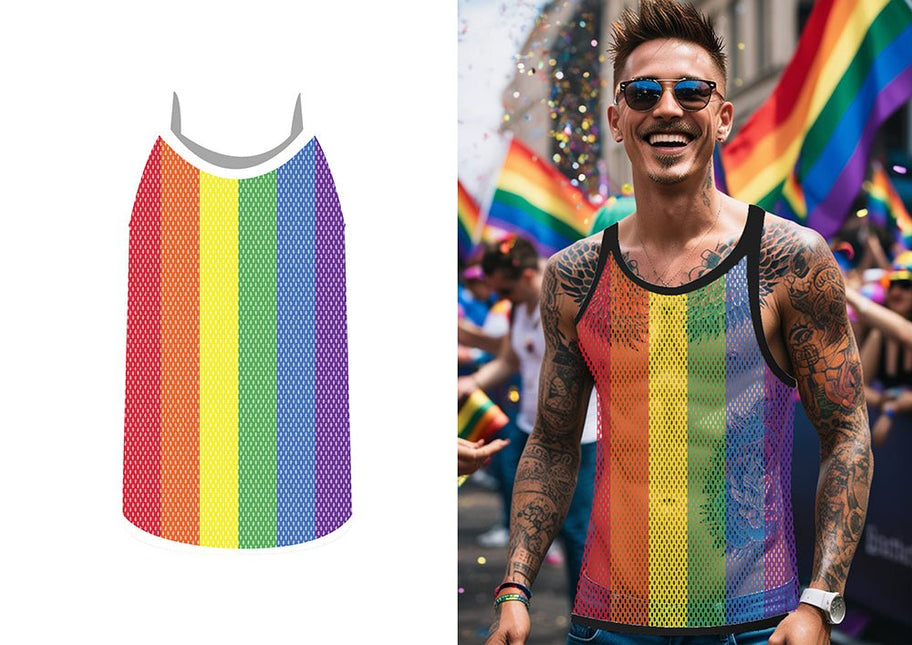 Regenboog Tanktop Mesh van Fiestas Guirca koop je bij Partywinkel
