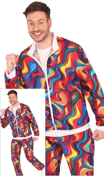 Regenboog Trainingspak Fout Heren - Partywinkel - 8434077860847
