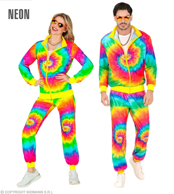 Regenboog Trainingspak Fout Tie Dye - Partywinkel - 8003558451111