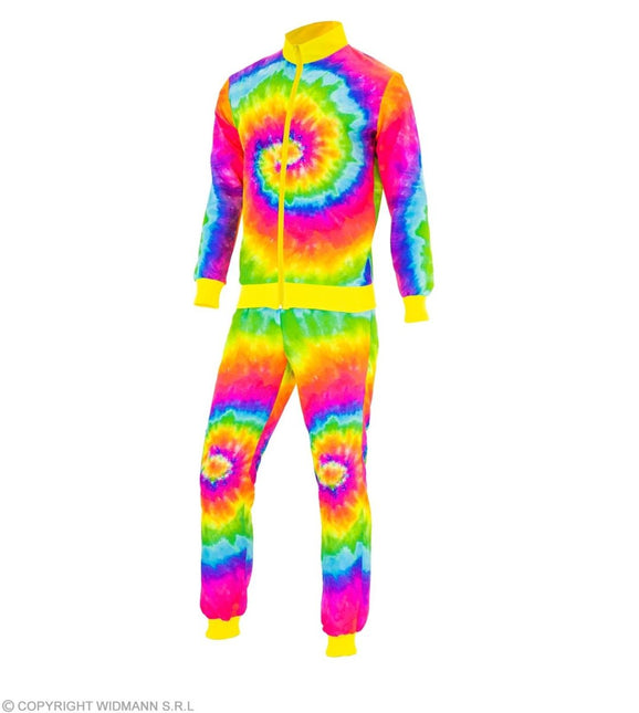 Regenboog Trainingspak Fout Tie Dye - Partywinkel - 8003558451111