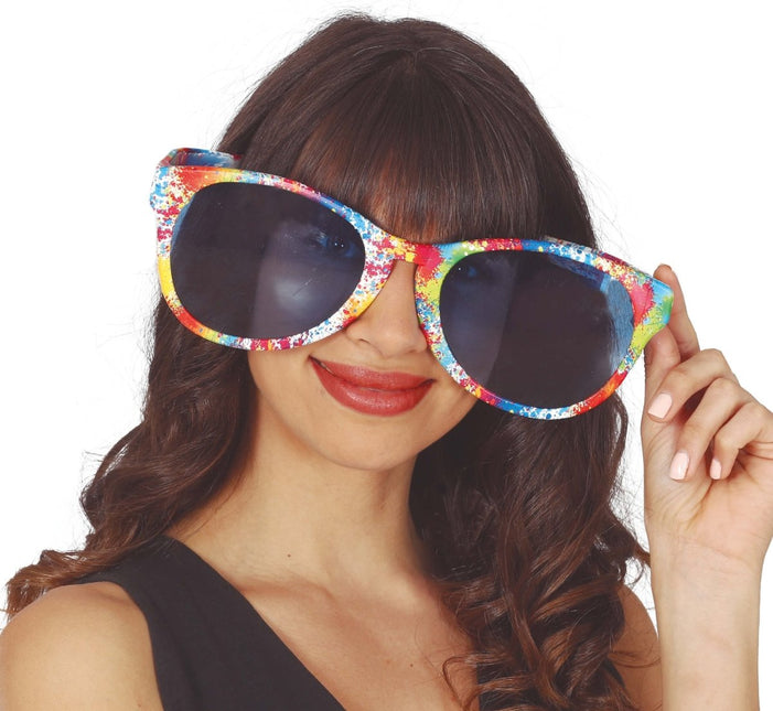 Reuzenbril Meerkleurig van Fiestas Guirca koop je bij Partywinkel