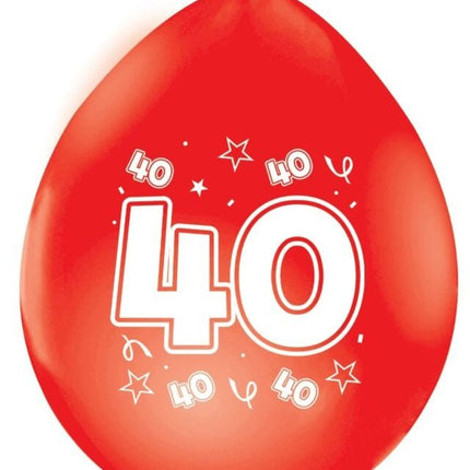 Rode Ballonnen 40 Jaar Metallic Dubbelzijdig 30cm 8st van WeFiesta koop je bij Partywinkel