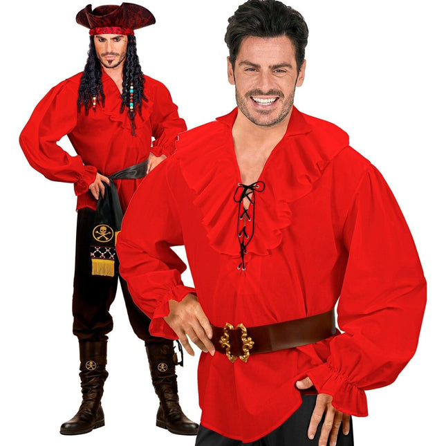 Rode Blouse Heren Piraten/Renaissance van Widmann koop je bij Partywinkel