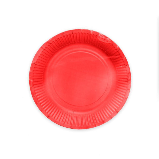 Rode Borden Papier 23cm 16st van WeFiesta koop je bij Partywinkel