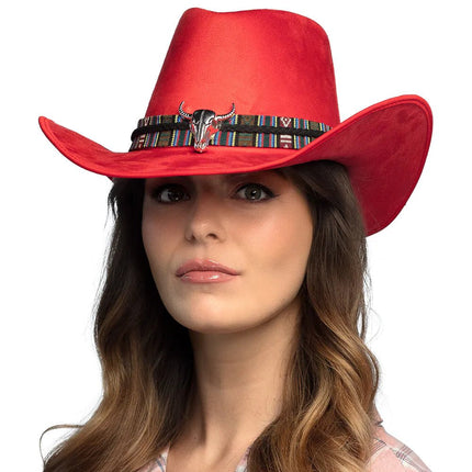 Rode Cowboy Hoed Luxe van Boland koop je bij Partywinkel