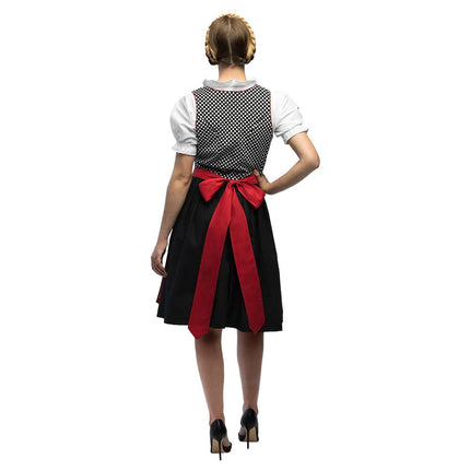 Rode Dirndl Jurk Oktoberfest Grijs Frau van Boland koop je bij Partywinkel