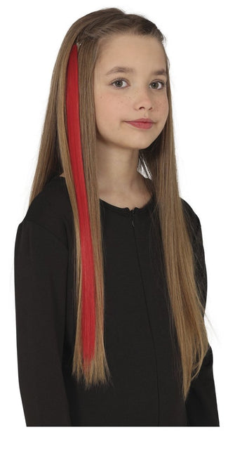 Rode Hair Extension 50cm 3st - Partywinkel - 8434077481370