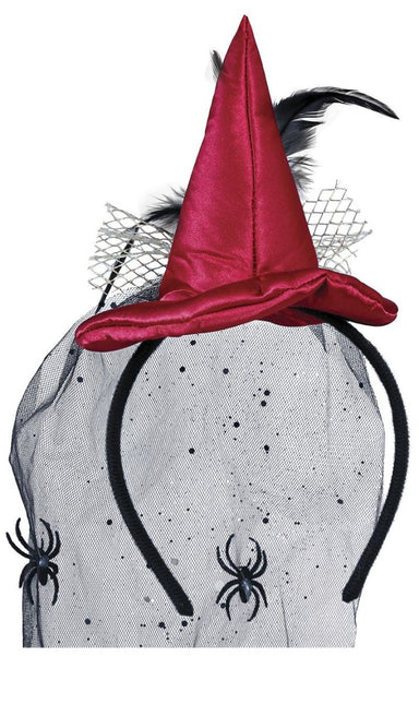 Rode Halloween Haarband Heksenhoedje van Fiestas Guirca koop je bij Partywinkel