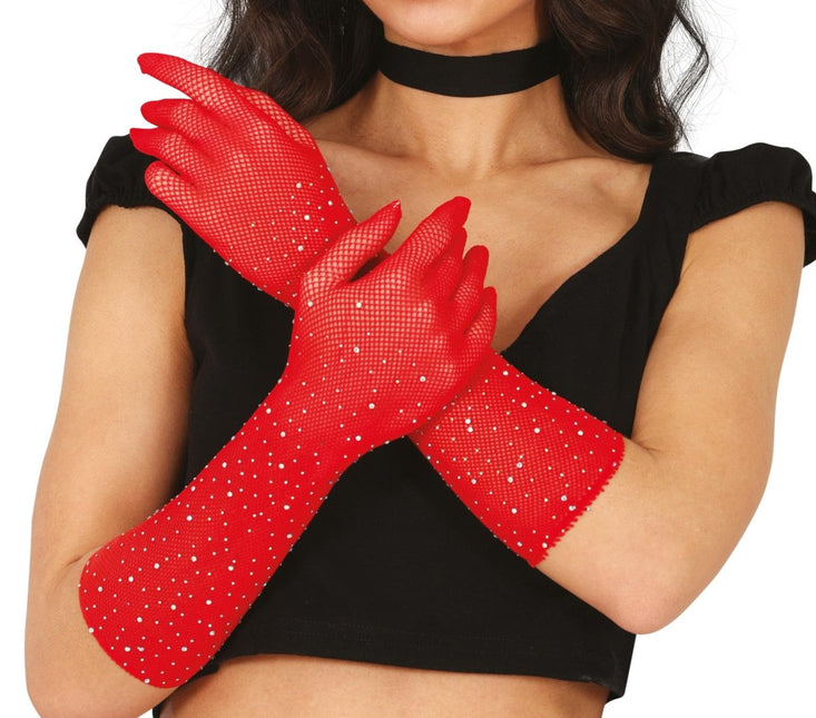 handschuhe glitzer Rote Handschuhe Glitter 30cm – Partywinkel