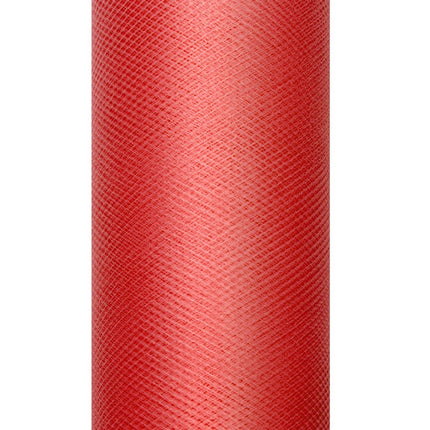 Rode Tule Rol 15cm 9m van Partydeco koop je bij Partywinkel