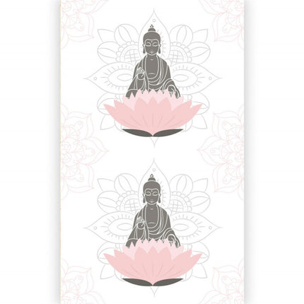 Rosa Weiß Creme Tischläufer Buddha 5m