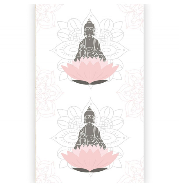 Rosa Weiß Creme Tischläufer Buddha 5m