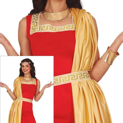 Romeins Kostuum Rood Dames - Partywinkel - 8434077861370