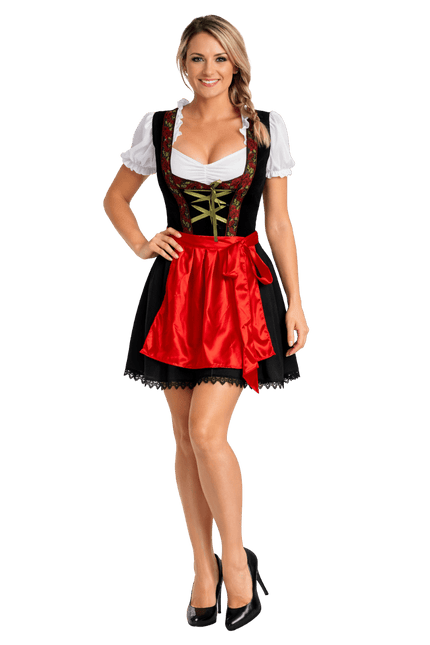 Rood Dirndl Jurk Oktoberfest Rosalie van Partychimp koop je bij Partywinkel