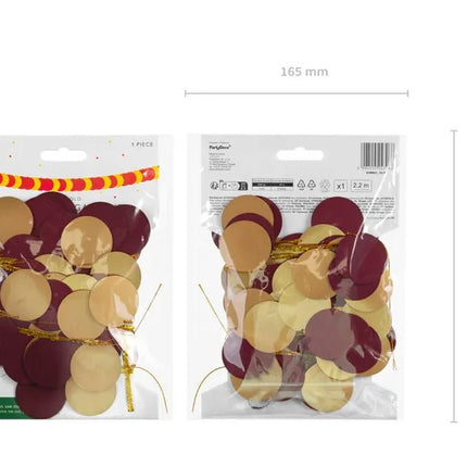 Rood Gouden Slinger 2,2m van Partydeco koop je bij Partywinkel