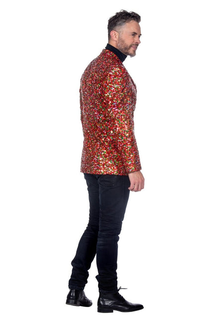 Rood Groene Blazer Heren Pailletten van Wilbers & Wilbers koop je bij Partywinkel