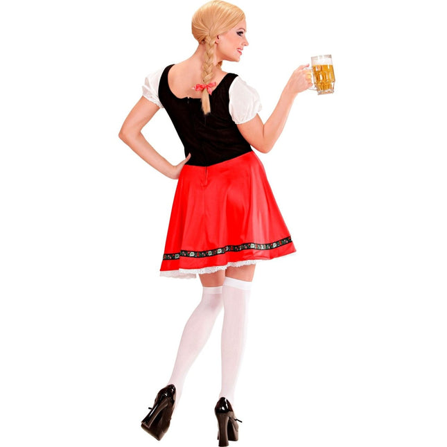 Rood Witte Dirndl Jurk Oktoberfest Dames van Widmann koop je bij Partywinkel