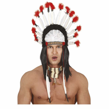 Rood Witte Hoofdtooi van Fiestas Guirca koop je bij Partywinkel