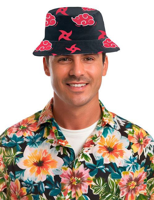 Rood Zwarte Bucket Hat - Partywinkel - 8434077137093