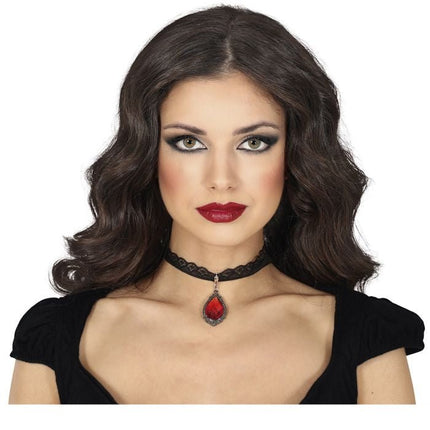 Rood Zwarte Ketting Robijn - Partywinkel - 8434077249499