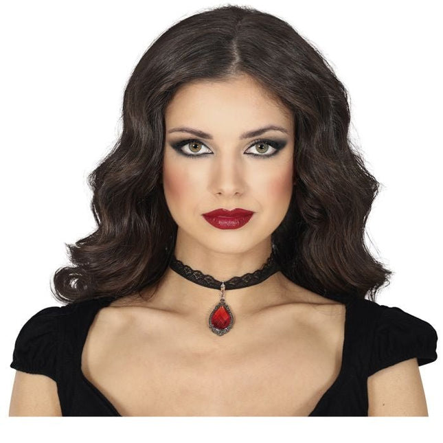 Rood Zwarte Ketting Robijn - Partywinkel - 8434077249499