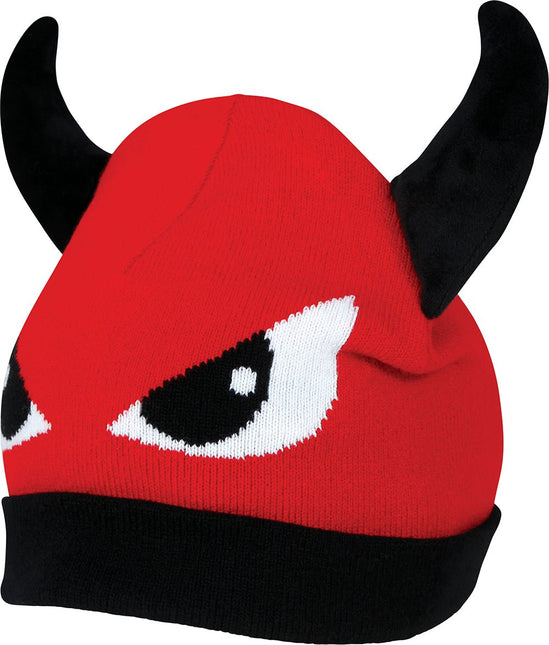 Rood Zwarte Muts Duivel Met Ogen van Fiestas Guirca koop je bij Partywinkel