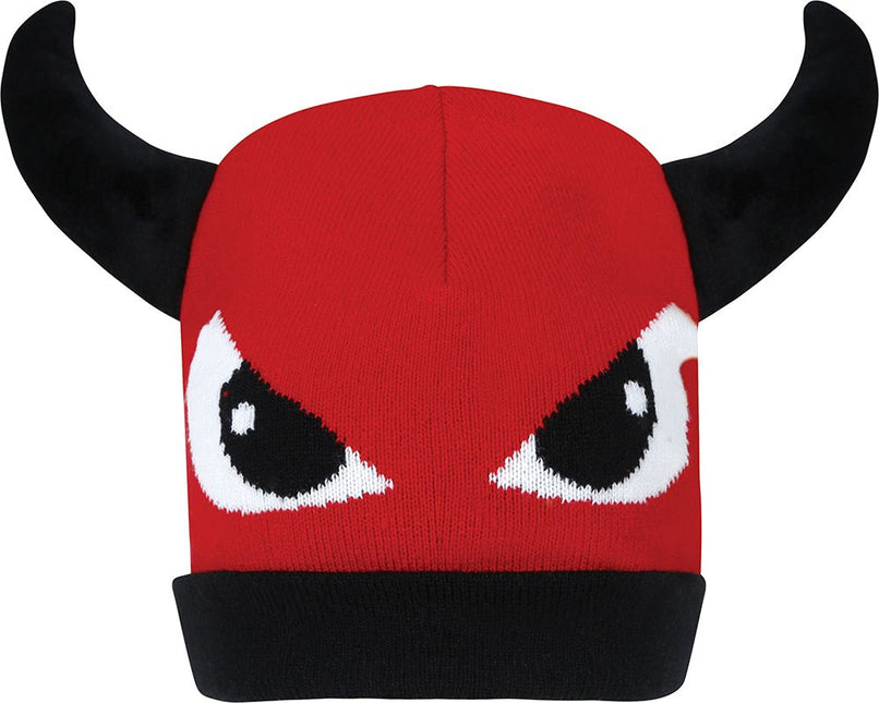 Rood Zwarte Muts Duivel Met Ogen van Fiestas Guirca koop je bij Partywinkel