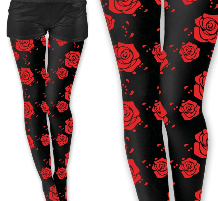 Rood Zwarte Panty Dames Rozen van Fiestas Guirca koop je bij Partywinkel
