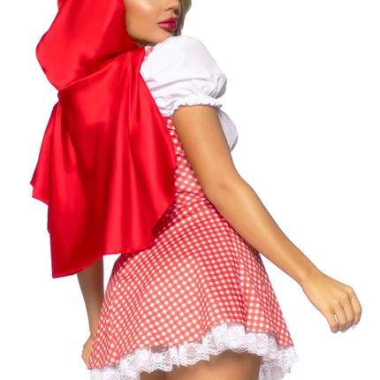 Roodkapje Jurk Rood Wit Dames Leg Avenue - Partywinkel - 714718562995