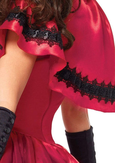 Roodkapje Jurk Wit Rood Dames Leg Avenue - Partywinkel - 714718496474