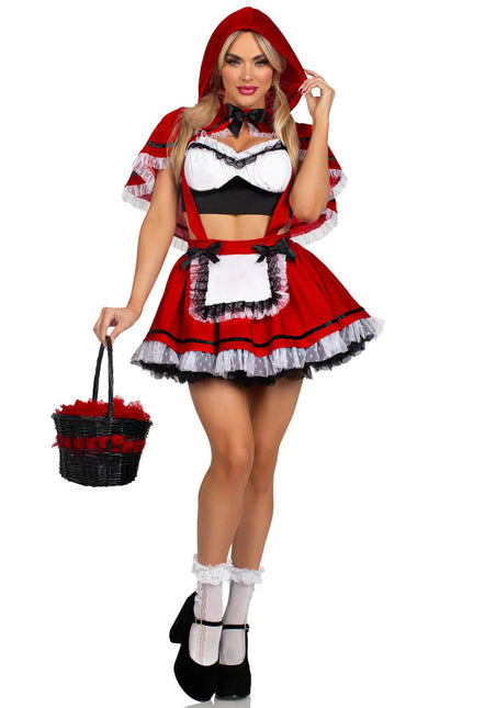 Roodkapje Kostuum Rood Wit Dames Leg Avenue - Partywinkel - 714718571515