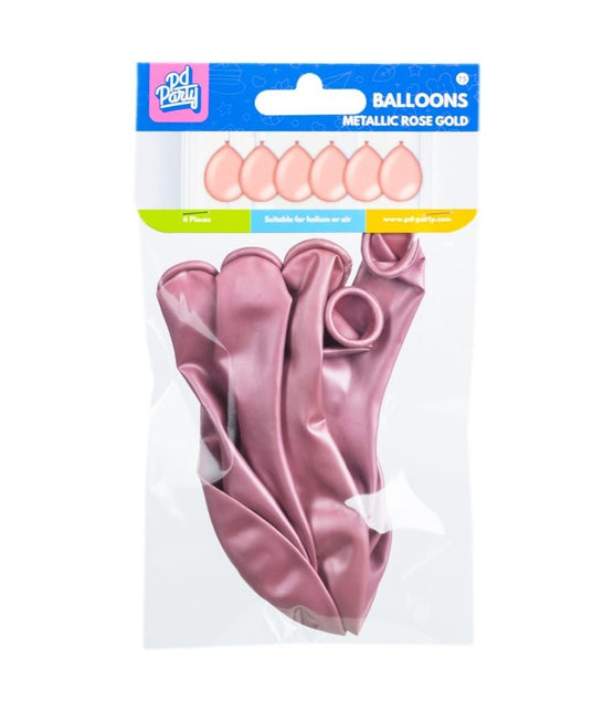 Rose Gouden Ballonnen Metallic 30cm 6st van Paper Dreams koop je bij Partywinkel