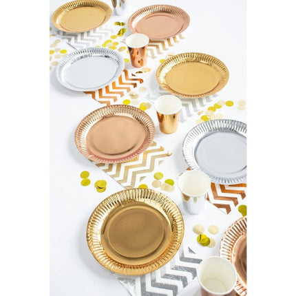 Rose Gouden Bekers Metallic Karton 250ml 8st van Folat koop je bij Partywinkel