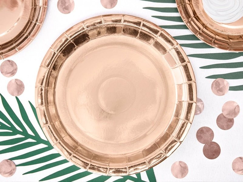 Rose Gouden Borden 23cm 6st van Partydeco koop je bij Partywinkel