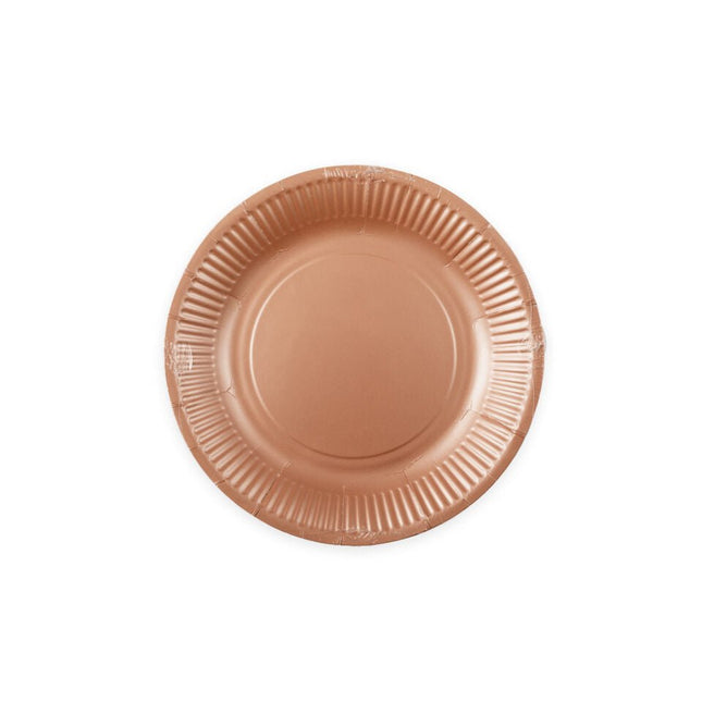 Rose Gouden Borden Papier 18cm 20st van WeFiesta koop je bij Partywinkel