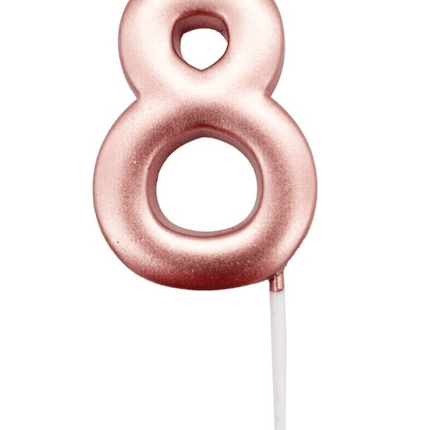 Roségouden Cijferkaars 8 van Unique koop je bij Partywinkel