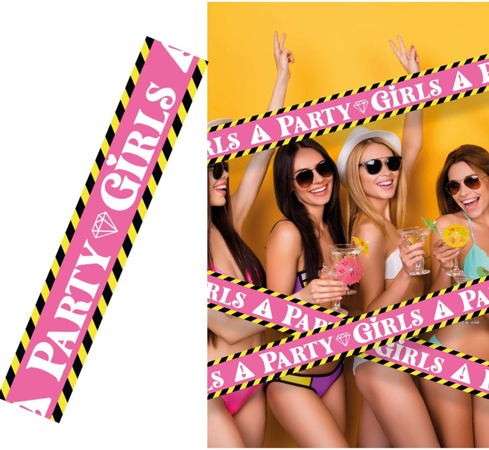 Roze Afzetlint Party Girls 6m - Partywinkel - 8434077312049