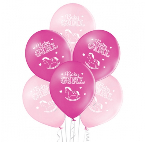 Roze Ballonnen Baby Girl 30cm 10st van VDV Benefit koop je bij Partywinkel
