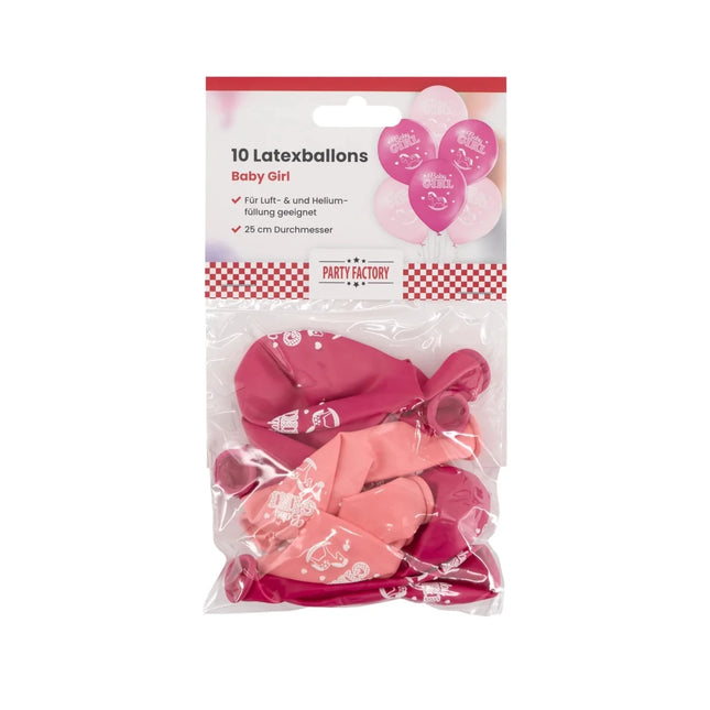 Roze Ballonnen Baby Girl 30cm 10st van VDV Benefit koop je bij Partywinkel