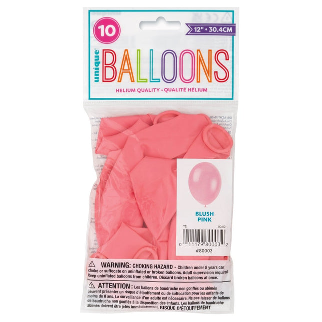 Roze Ballonnen Glans 30cm 10st van Unique koop je bij Partywinkel