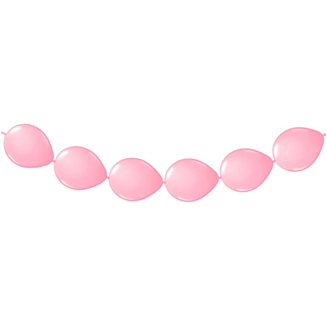 Roze Ballonnenslinger 3m 8st - Partywinkel - 8714572084611