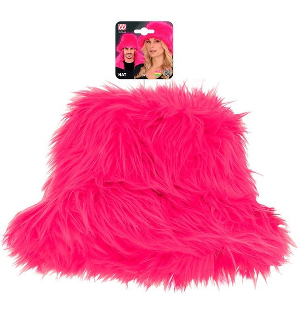 Roze Bucket Hat Pluche van Widmann koop je bij Partywinkel