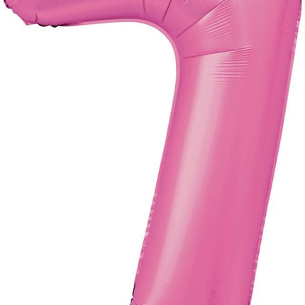 Roze Cijfer Ballon 7 Jaar Glans 86cm van WeFiesta koop je bij Partywinkel