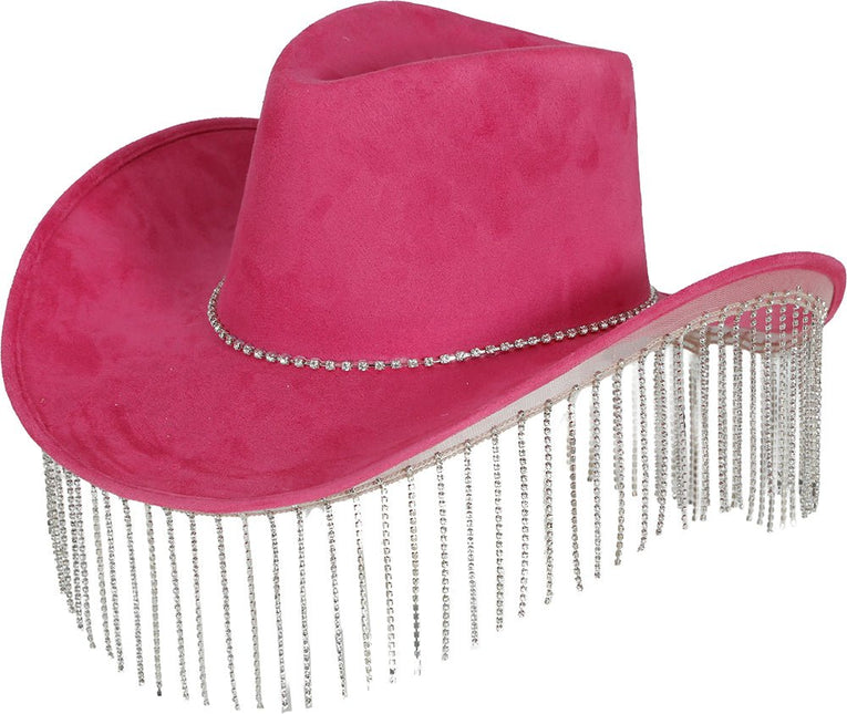 Roze Cowboy Hoed Franjes van Fiestas Guirca koop je bij Partywinkel