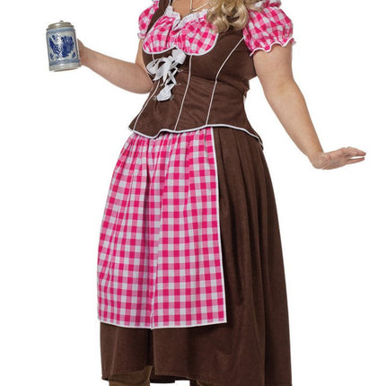 Roze Dirndl Jurk Oktoberfest Dames Lang van Wilbers & Wilbers koop je bij Partywinkel