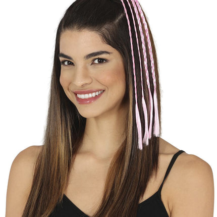 Roze Hair Extension 35cm 3st - Partywinkel - 8434077481400